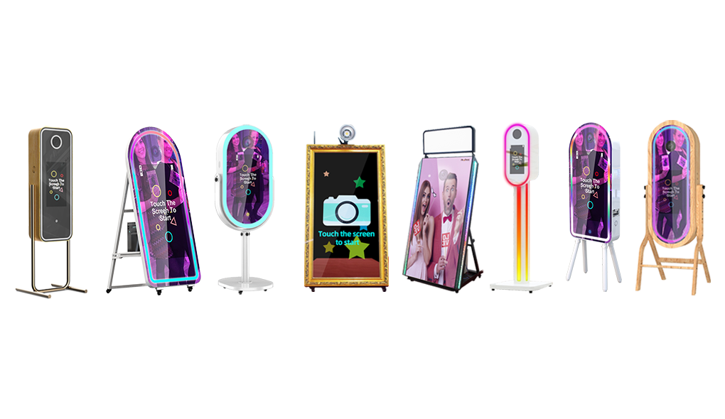 Aerial view of PhoPrint photobooth factory floor with large production team