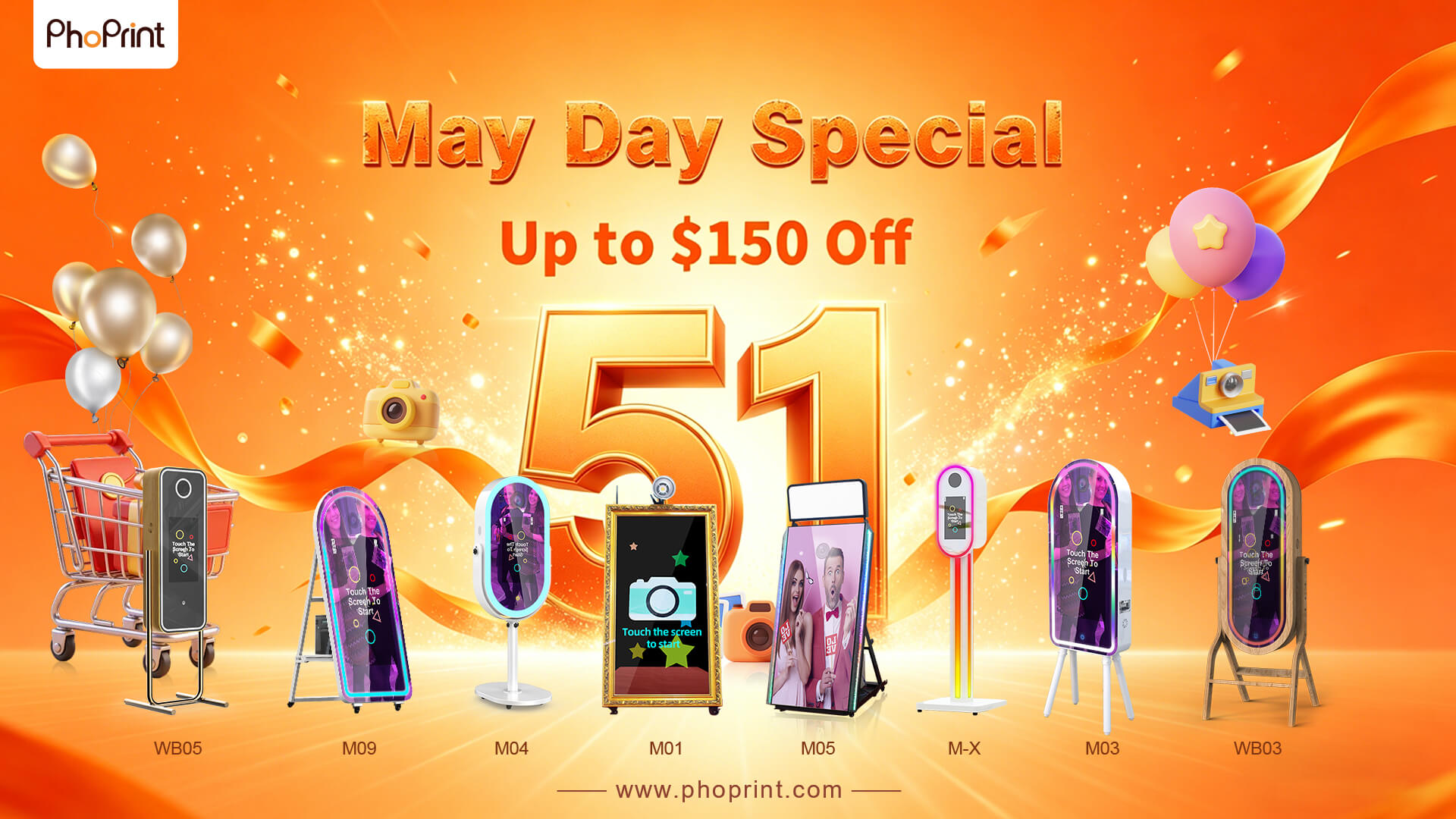 photobooth purchase offer for May – factory direct pricing and warranty included