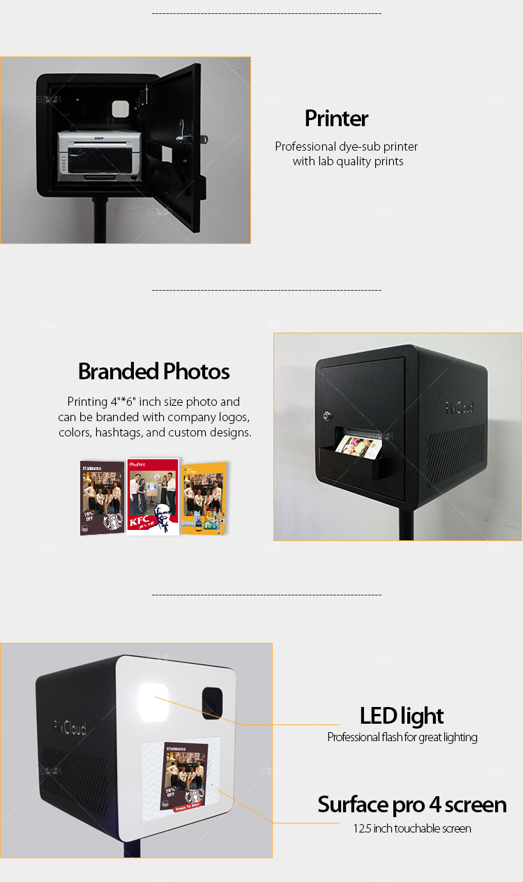 Portable Selfie Photo Booth Pad Photo Printer Booth For Sale