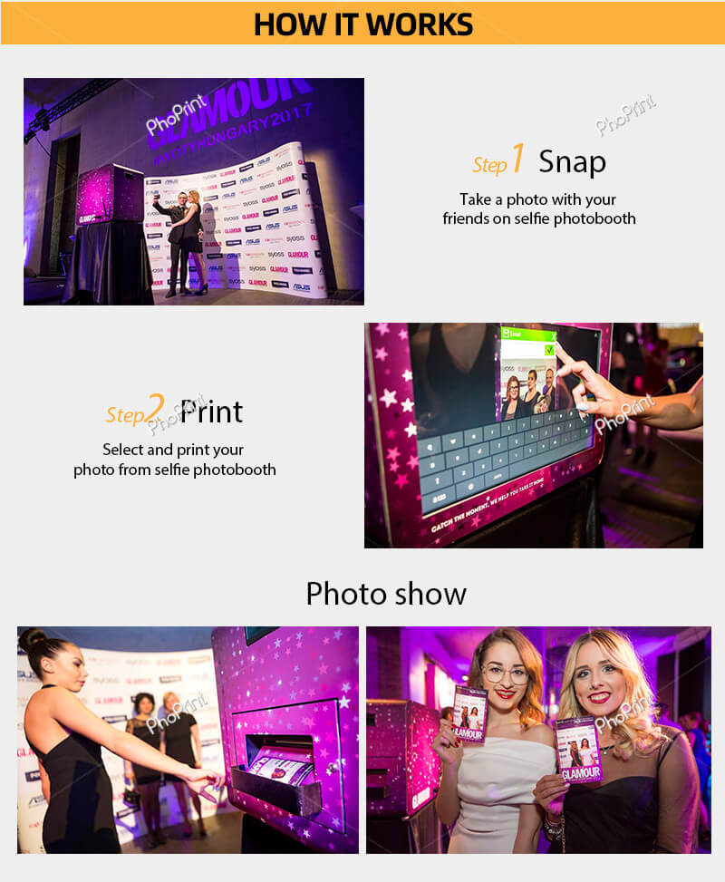 photo booth with printer and camera