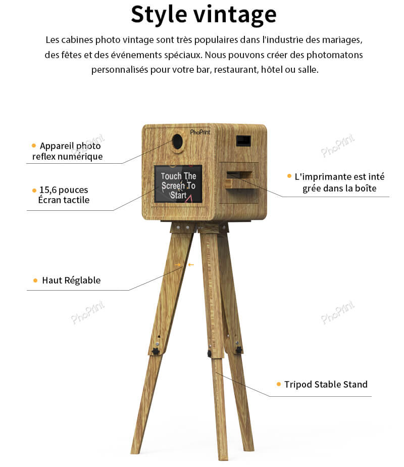 boîte de photomaton en bois