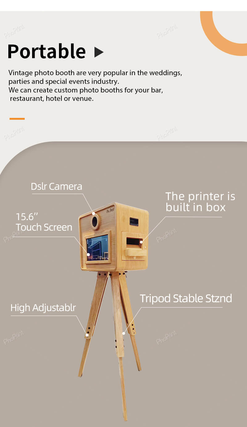 wooden photo booth box