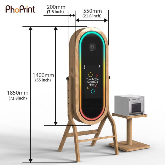 wooden booth size mirror