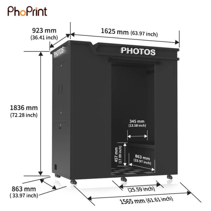 black enclose phtobooth size