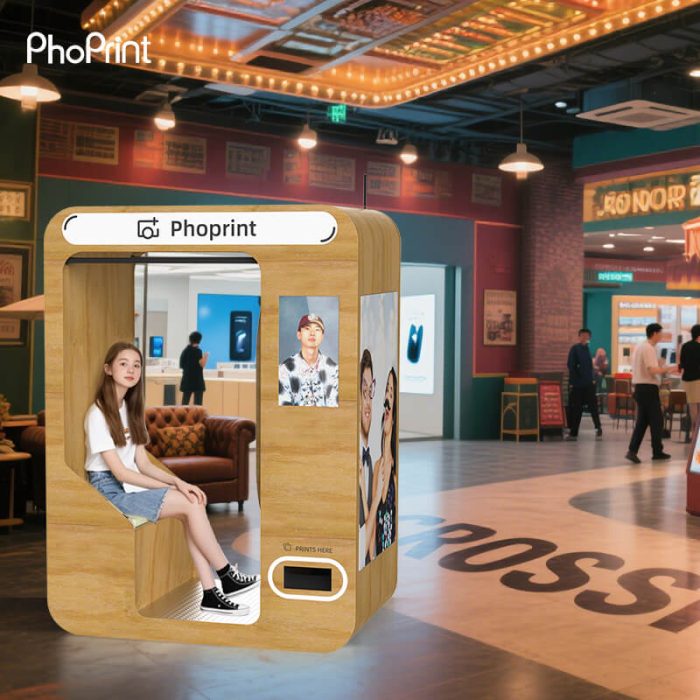 Commercial retro photo booth for malls