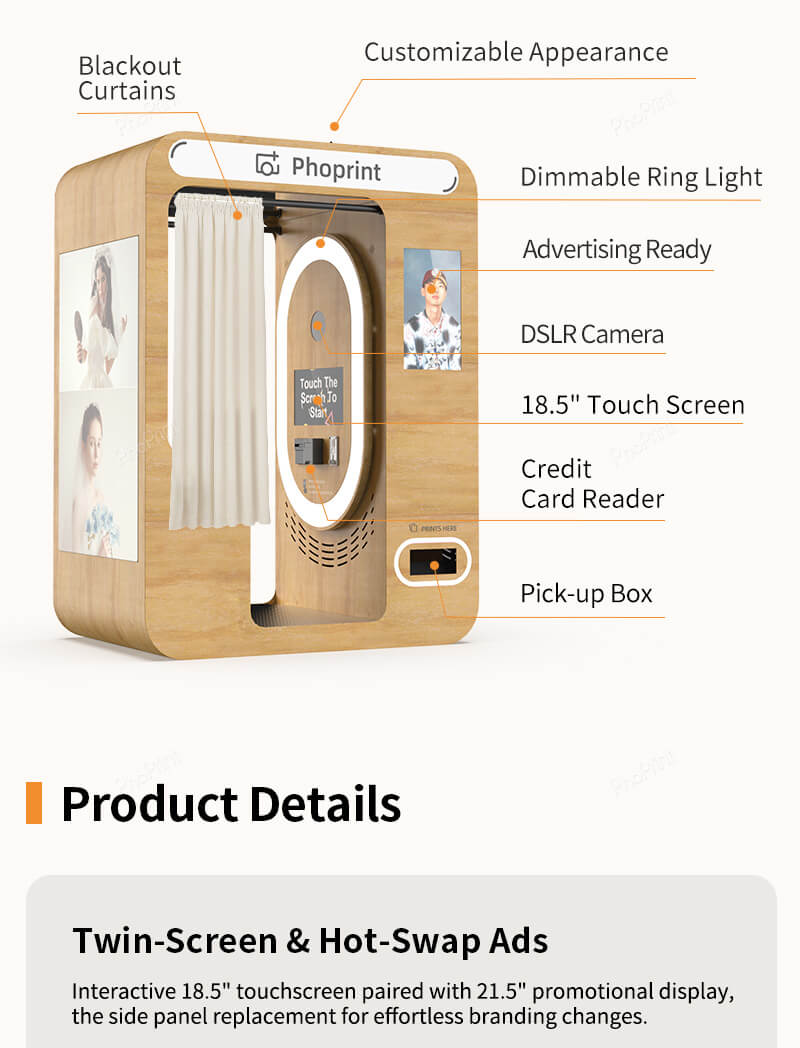 Enclosed Photo Booth Vending Machine for Sale