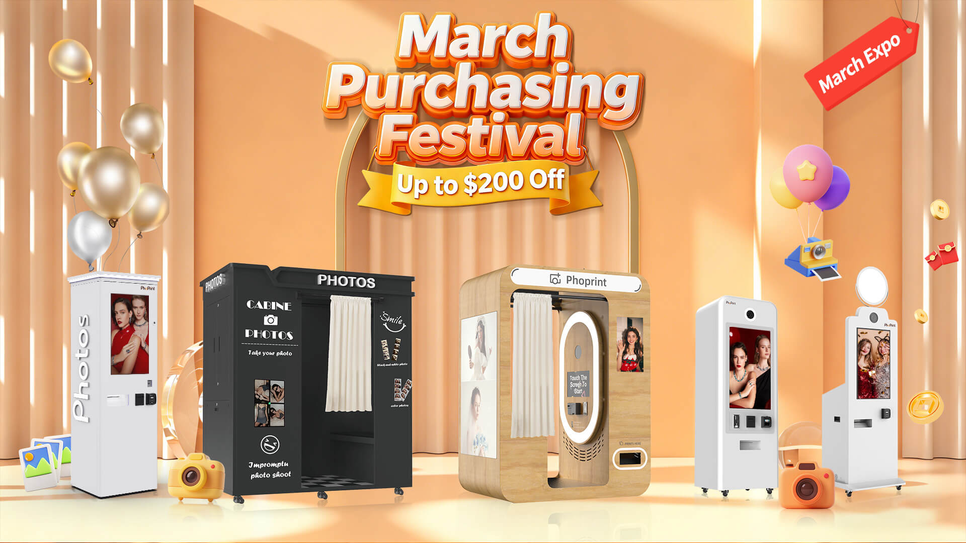 Large-scale photobooth assembly at PhoPrint China manufacturing facility.