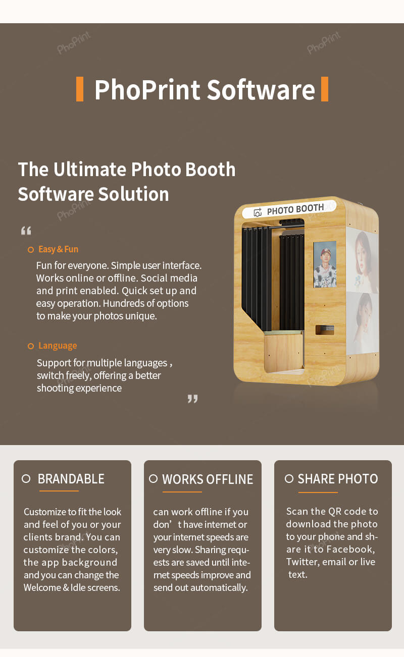 enclosed photo booth with payment system