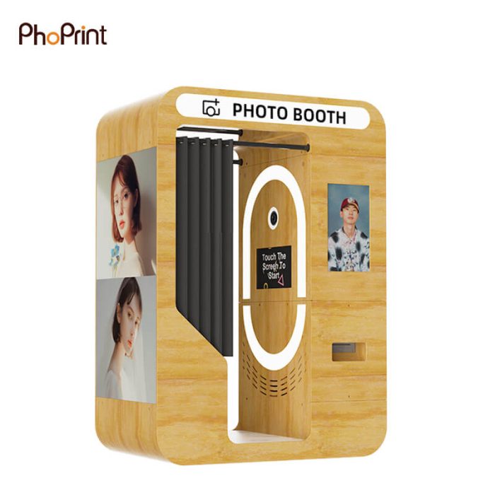 Compact photo booth with Nayax payment system