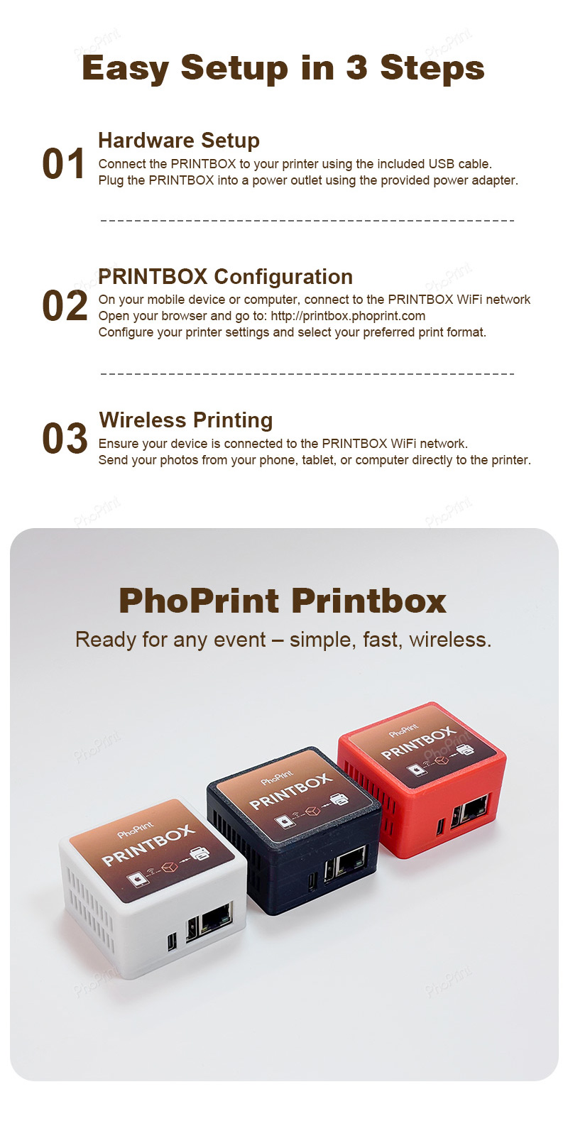 Plug-and-play Wi-Fi printbox zonder installatie
