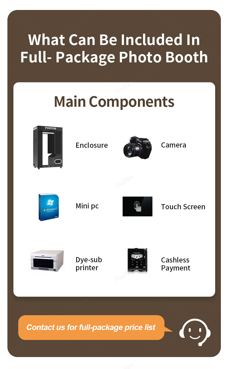 A bright, modern photo booth in a shopping center atrium