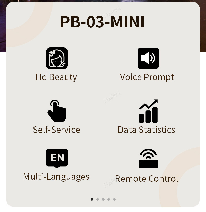 A classic black photo booth in a trendy bar