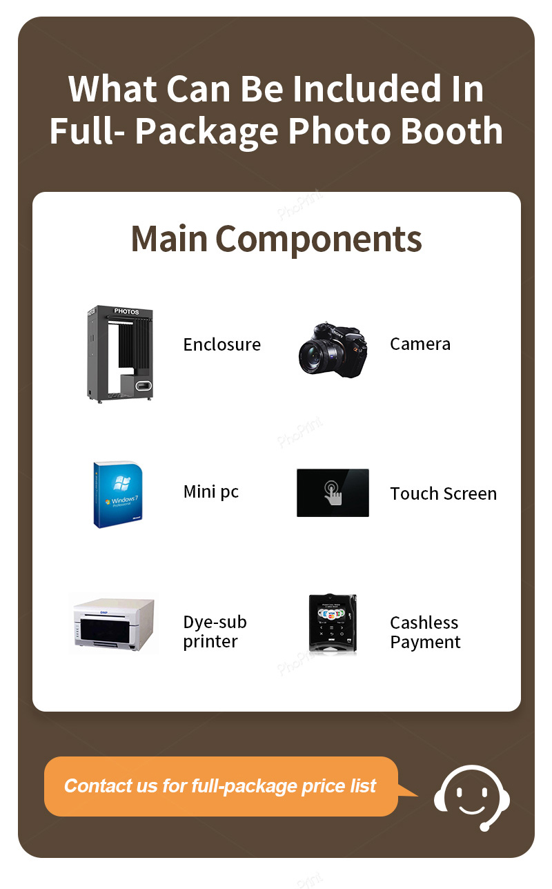 A bright, modern photo booth in a shopping center atrium