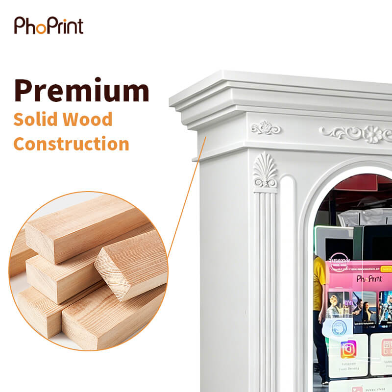 Open wood photobooth for sale
