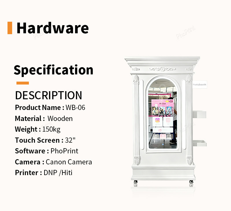 Solid wood open photobooth for purchase
