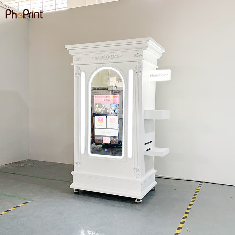 Wood booth with print & share